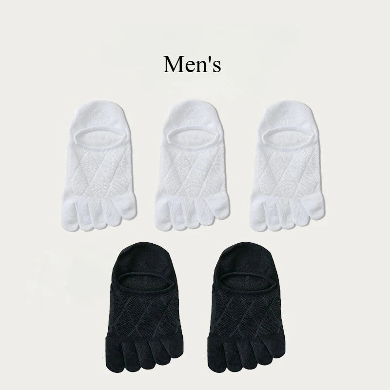 Women's 5 Pair Cotton 5-toe Socks Summer Breathable Mesh Sock for Women Mens Five Finger Ankle Toe Socks Low Cut Sock for Ladies