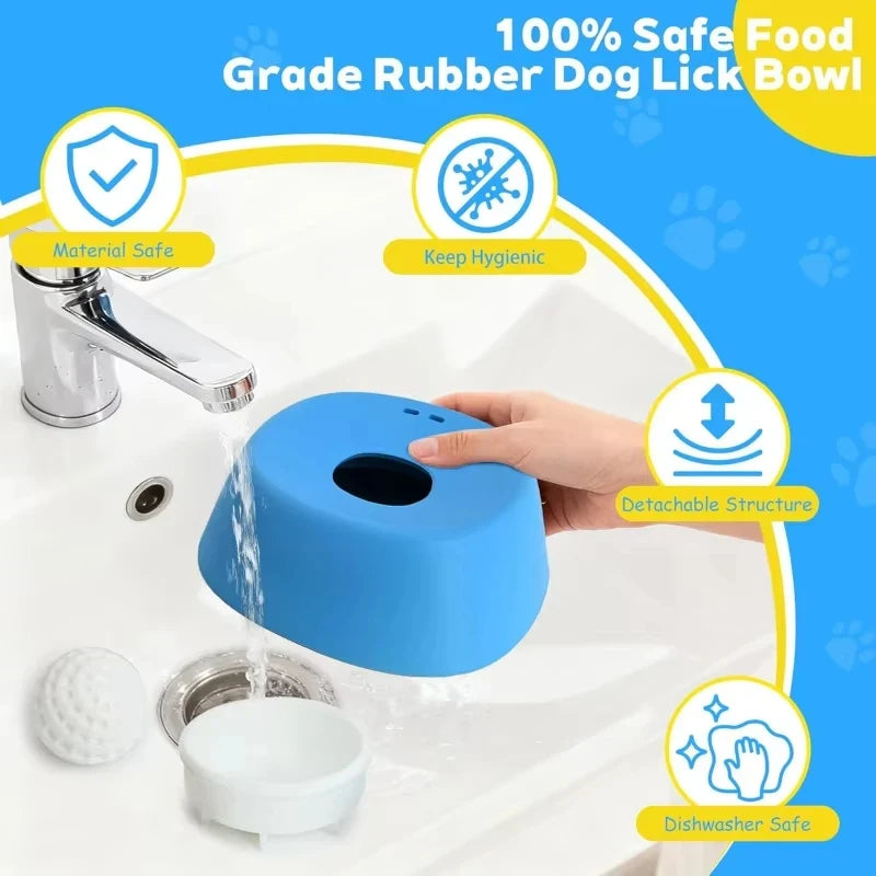 Pet Lick Mat Slow Feeder Bowl Anti-Overflow Feeding Ball for Dogs Cats