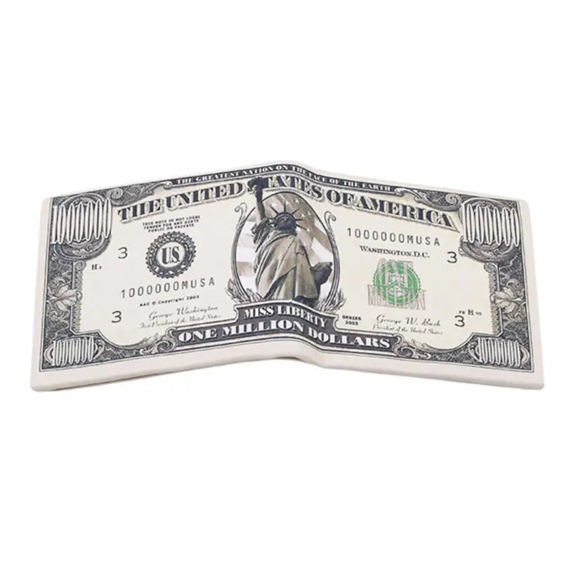 Men's Wallets With US Dollar Pattern Male PU Leather Wallet With Card Holder Coin Pocket Purse Fashion Large Capacity Purse Bag