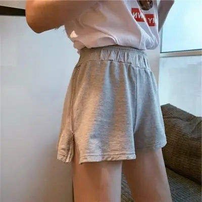 High Waist Slimming Loose Wide Leg A-Line Hot Pants Women's Summer New Sle Spicy Girl Slit Ripped Frayed Denim orts