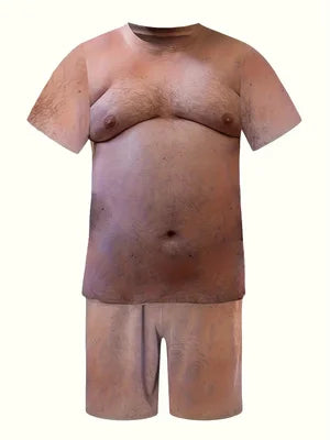 Men's casual home wear set, fashionable and funny pajamas gift