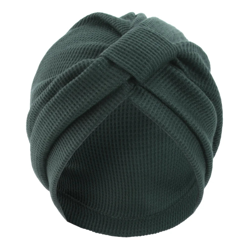 Women's headscarf hat breathable cotton thick waffle square headscarf hat Indian hat ethnic headscarf