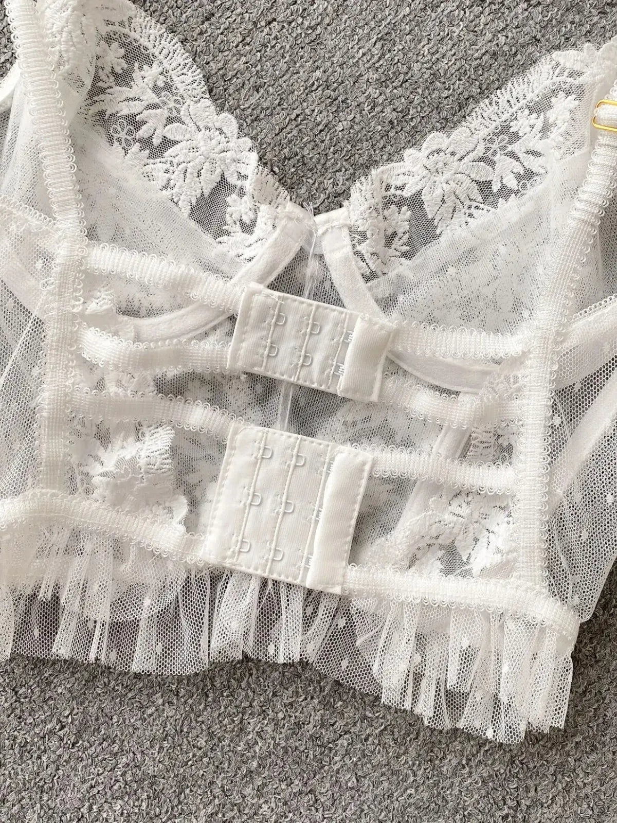 French Elegant See Through Mesh Lace Tank Top for Women Summer Sexy Black White V Neck Strap Slim Fit Vest Bras Tops