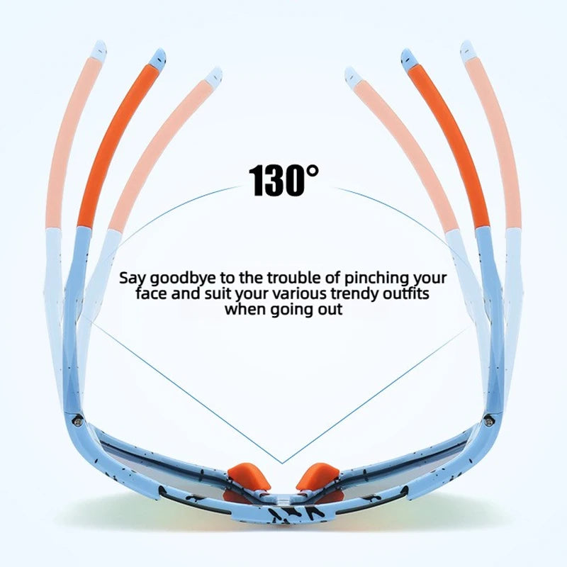 Kids Eco Silicone Sport Sunglasses, UV400 Polarized Wrap Around Sun Goggles for Boys Girls, Lightweight Anti-Impact Eyewear