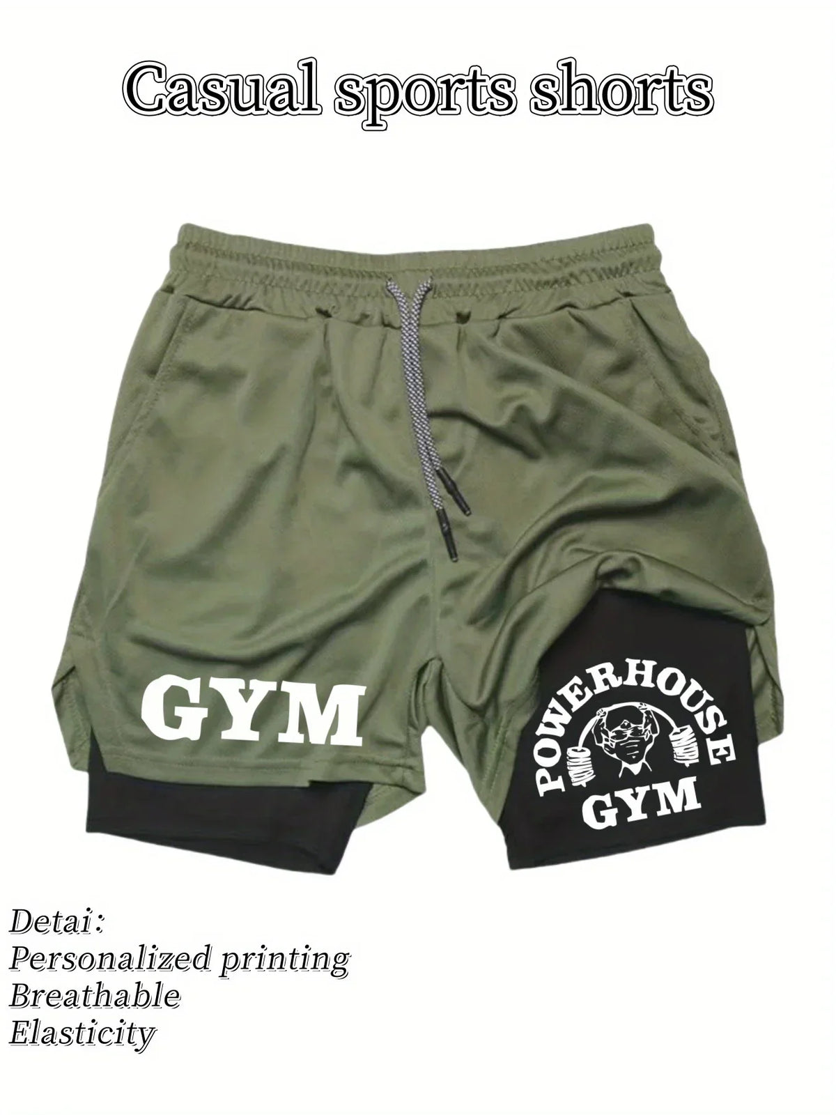 Men'S Casual Sports Shorts Breathable Quick-Dry Elastic Lightweight Comfortable for Running Outdoor Activities Outdoor Sports