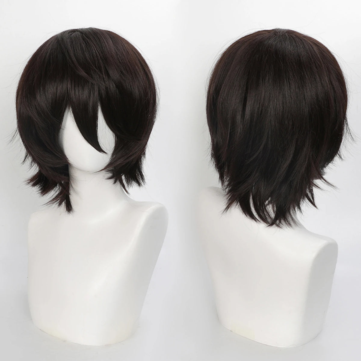 Short Wavy Bob Synthetic Wig with Air Bangs Heat Resistance Shoulder Length Curled 14inch Wigs for Daily Use Cosplay for Women