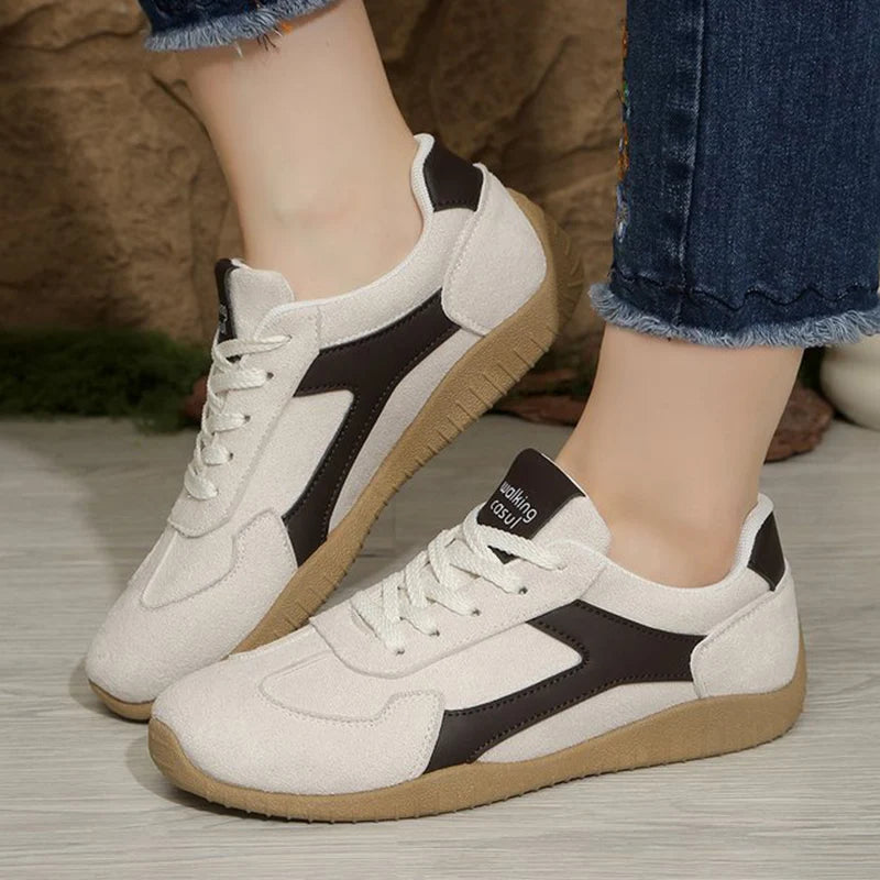Comfy Lightweight Running Shoes Women Spring Autumn Faux Suede Lace Up Sneakers Woman Outdoor Non Slip Sport Shoes Female