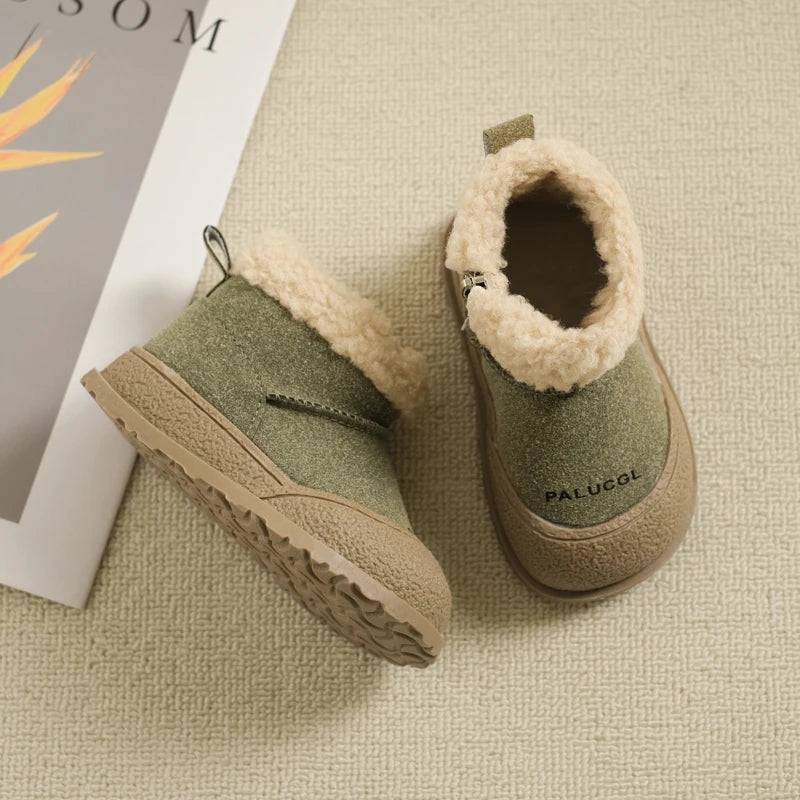 Kids Snow Boots 2025 Winter New Soft Sole Cotton Boot Girls Boots Warm Thick Cotton Shoes All Match Sneakers Ankle Boots for Boy