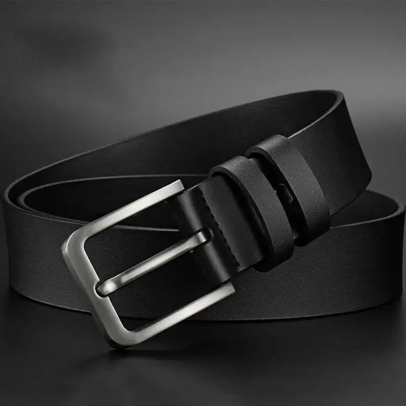 Business Leisure Men's Alloy Square Pin Buckle Belts Male Famous Brand Luxury Designer Synthetic Leather Jeans Belts for Men