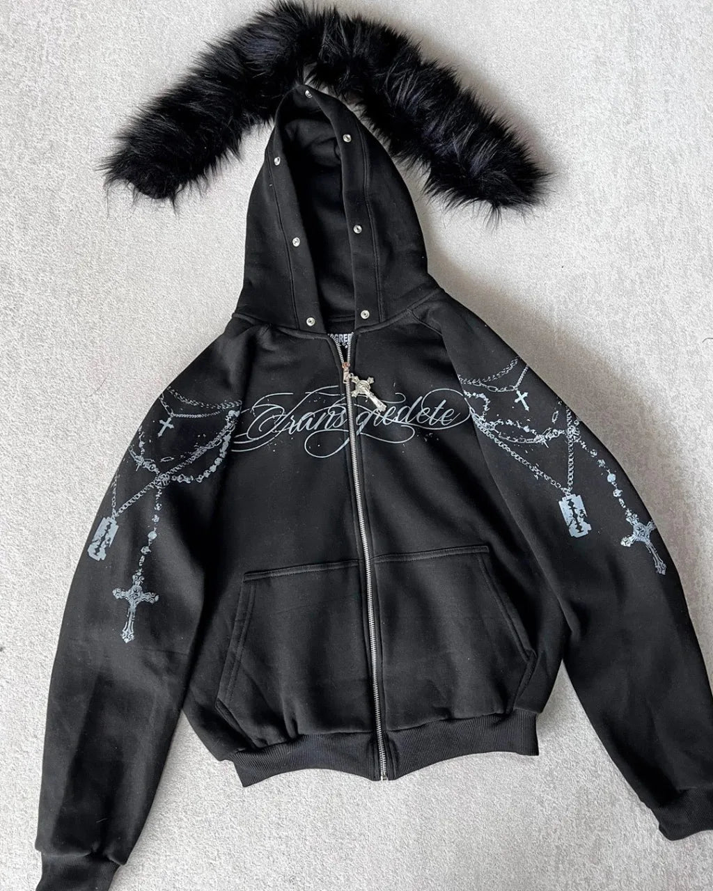Hip hop style fashionable hoodie jacket with detachable brim and design sense, zipper style hoodie jacket, fashionable new style