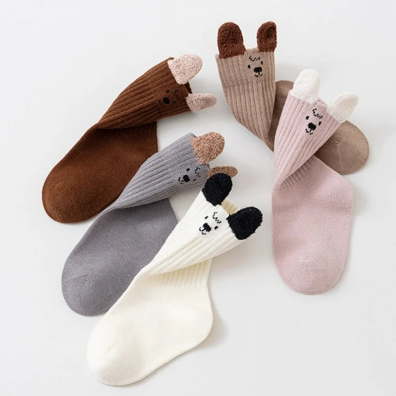 Kids Socks For Girls Boys Autumn Winter Children's Cotton Soft Cute Baby Toddler Girl Boy Sock Casual Cartoon Plush Ear Socks