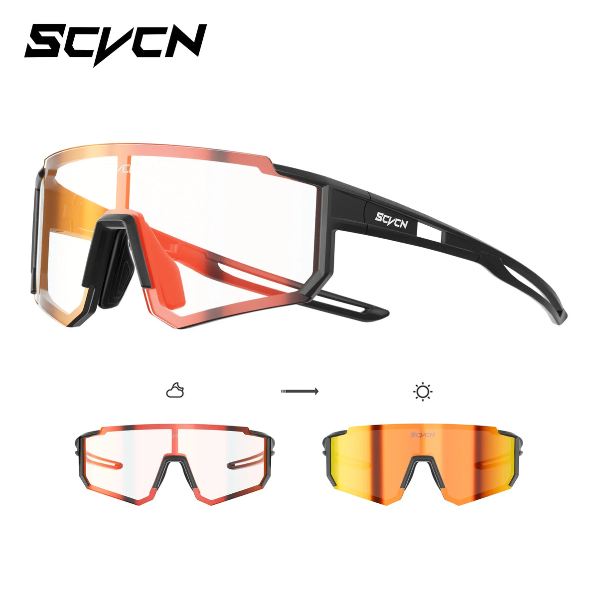 SCVCN Children Sports Glasses Kids Road Bikes Cycling Eyewear Photochromic UV400 Goggles Outdoor Cycling Teenager Sunglasses