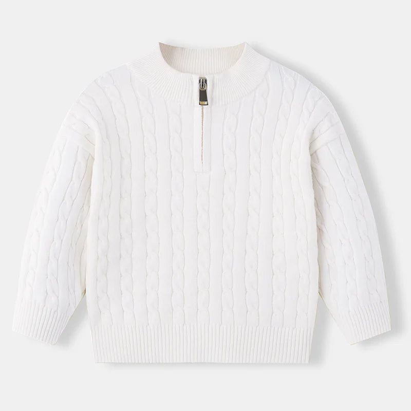Kids Winter Warm Knitted Sweater Children Comfortable Solid Versatile Pullover Boys Girls Autumn Outdoor Long Sleeve Clothe
