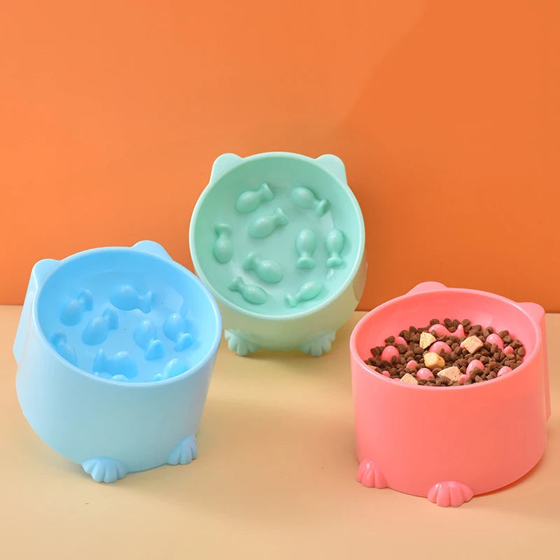 Pet bowl Cats and dogs healthy choking and slow eating bowls high feet neck protection and slow eating pet supplies