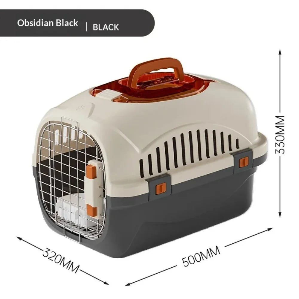 Portable Airline Approved Pet Travel Crate, Anti-Stress Cat Carrier with Top Window Safe Car Kennel for Small Dogs and Cats