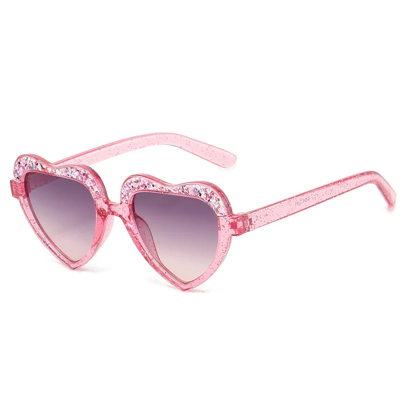 New Fashion Kids Sunglasses Vintage Sun Glasses Trend Retro Love Diamonds Eyeglasses Cute Heart Boys Girls Children Eyewear