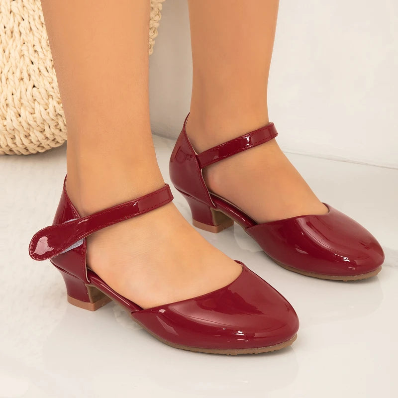 New Elegant Kids High Heels Fashion Stage Performance Princess Shoes for Girls Sweet Versatile Children Fashion Causal Sandals