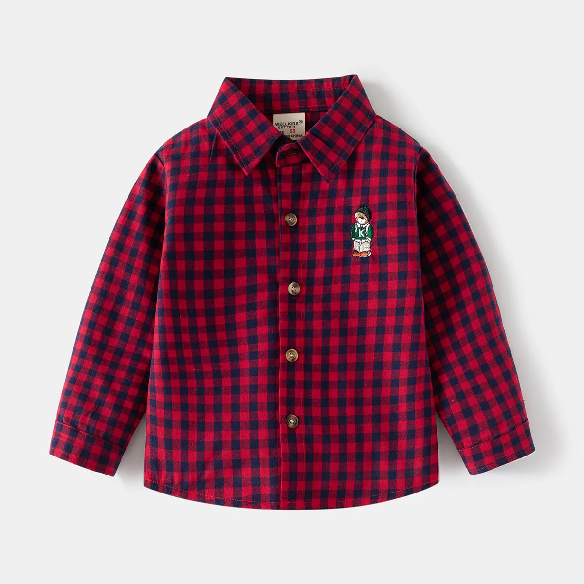 New Children's Clothes 2025 Kids Shirts With Collar Boys' Cotton Long Sleeved Baby Clothing Casual Top Plaid Blouse for Boy 2-7Y