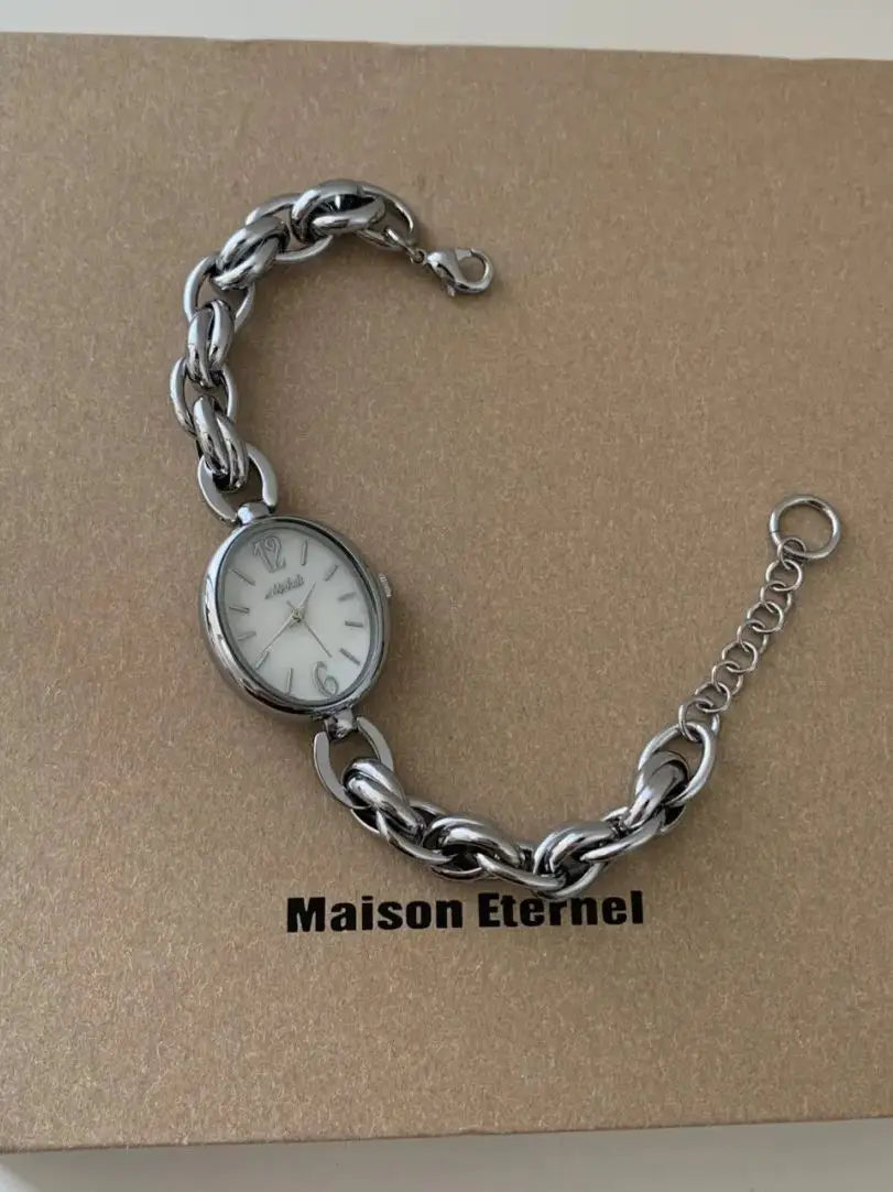 New weaved bracelet watch ladies' small gold watch stunning  popular vintage women's chain watch fashion personalized