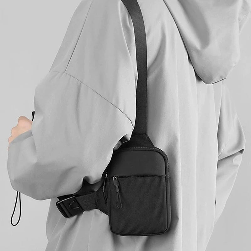 Men's Chest Bag Fashion Small Canvas Shoulder Crossbody Bags For Man Mini Cloth Sling Sport Cross Phone Male Handbag