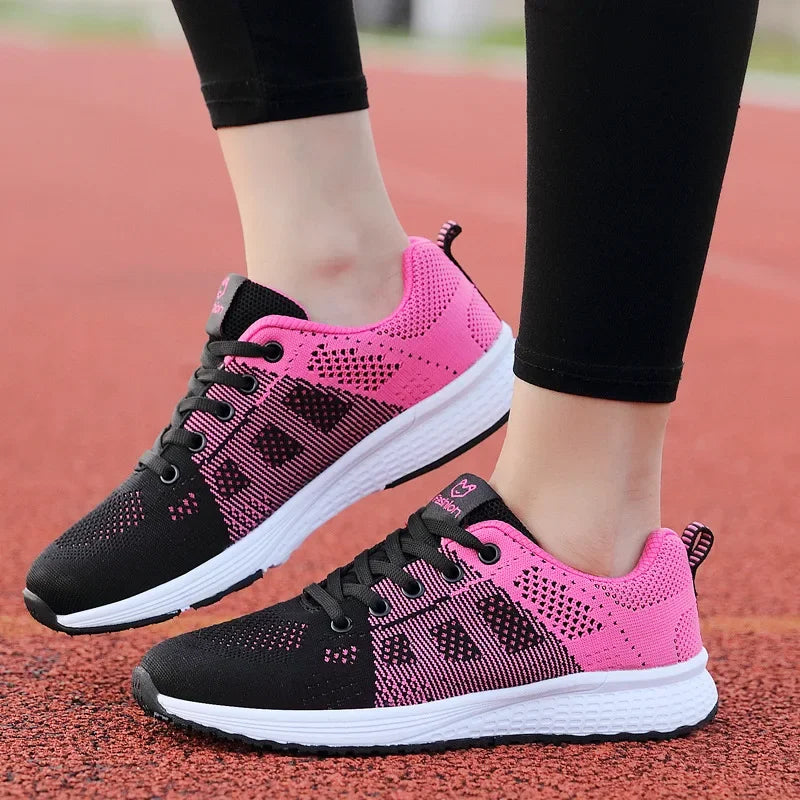Women Casual Shoes Fashion Breathable Walking Mesh Flat Shoes Sneakers Women Running Gym Vulcanized Shoes White Female Footwear