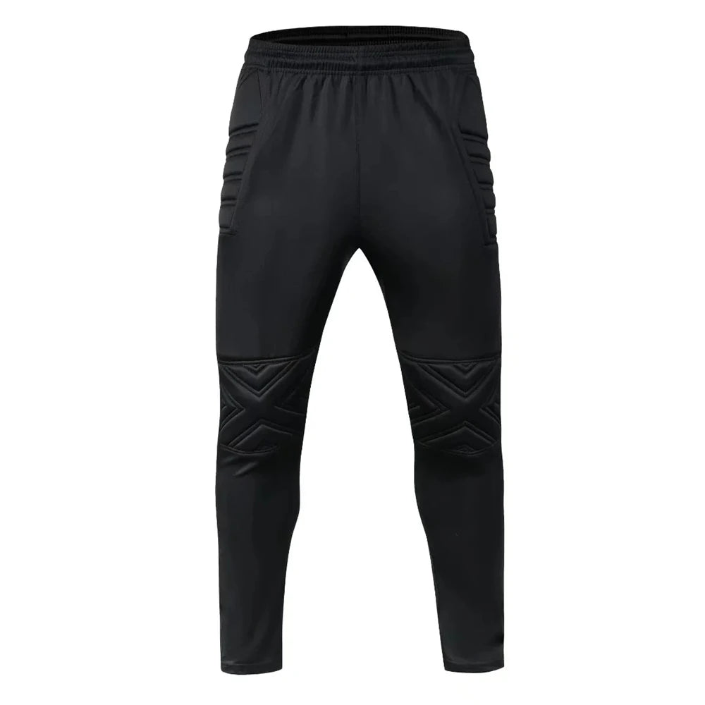 Kids Children Mens Soccer Training Pant Trousers Rugby Football Pants Goalkeeper Goal Keeper Goalie Knee Pad Sponge Protection
