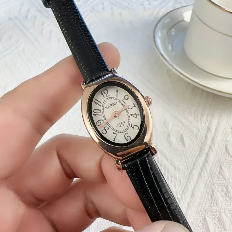 Fashion Oval Dial Women Watches Luxury Leather Strap Retro Ladies Quartz Watch Dropshipping Reloj De Mujer 시계 여성