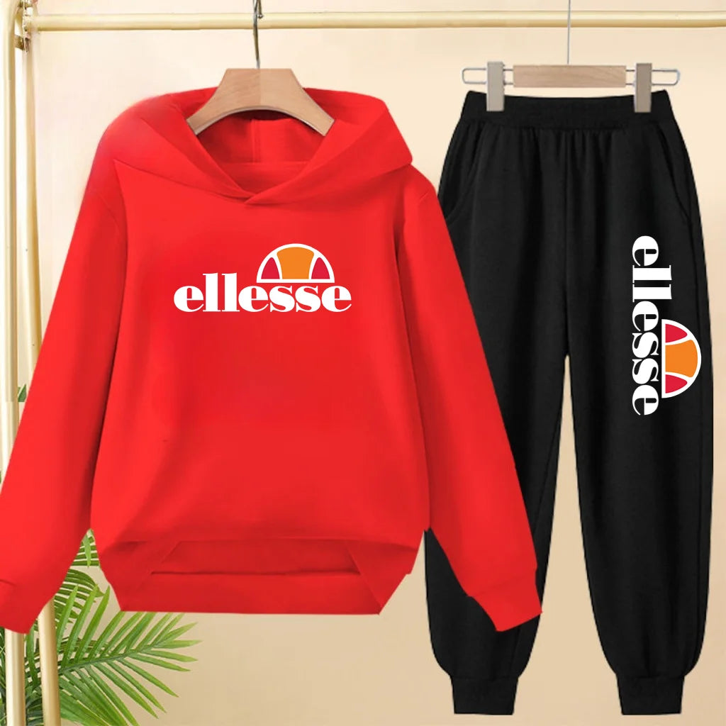 Kids Classic Fashion Top Letters Clothes Hoodie Girls Boy3-12Yrs Casual Sweatshirts+Pants Two-Piece Set Charming Coat Sports Set