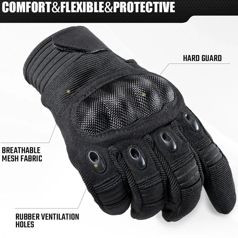 Men's Touch Screen Tactical Gloves for Outdoor Cycling Hiking Camping Hunting Airsoft Combat with Hard Shell Anti-skid Grip