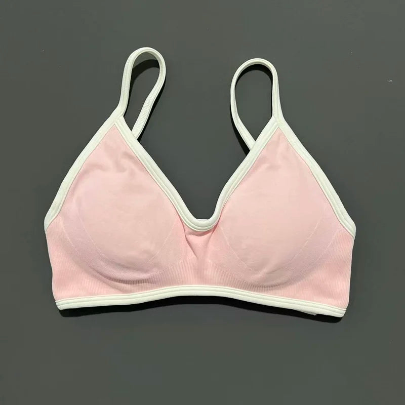 Sports Bra For Women Padded Wireless Yoga Bra Seamless Breathable Shockproof Gym Workout Crop Top Adjustable Straps Bralette