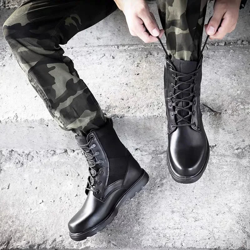 Winter Men's Security Boots Forces High Boots Outdoor Sport Male Shoes Climb Mountains Cross Country Steel Head Safety Boots
