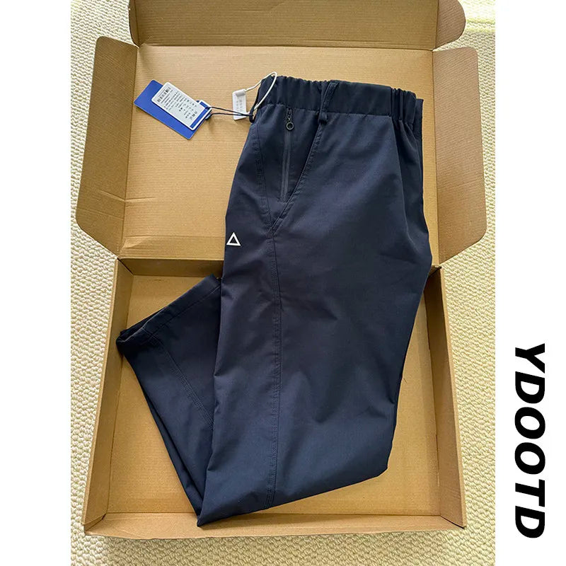 2026 Spring Summer Casual Cargo Pants Outdoor American Style Work Triangle Logo Tactical Hiking Off-road Motorcycle Trousers Man