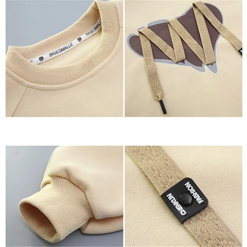Sweatshirt for Kids Autumn 2025 New Casual Sportswear School Girls Khaki Pink Sweatshirt 5 7 8 9 12 13 14 Years Children Clothes