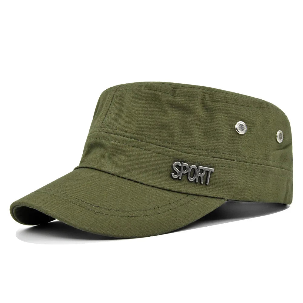 Hat Men's Flat Military Hat Is Simple And Versatile, Middle-Aged Hat Spring And Autumn Duck Tongue Casual Fashion New Style