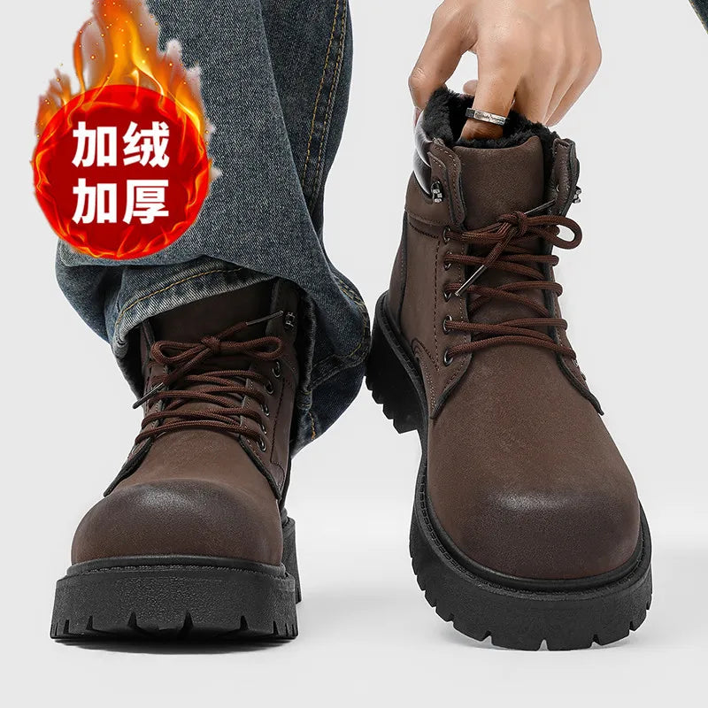 Men's Winter Boots Thermal Waterproof | Non-Slip Snow Shoes | Plush Lined Sneakers | Outdoor Hiking Boots for Men