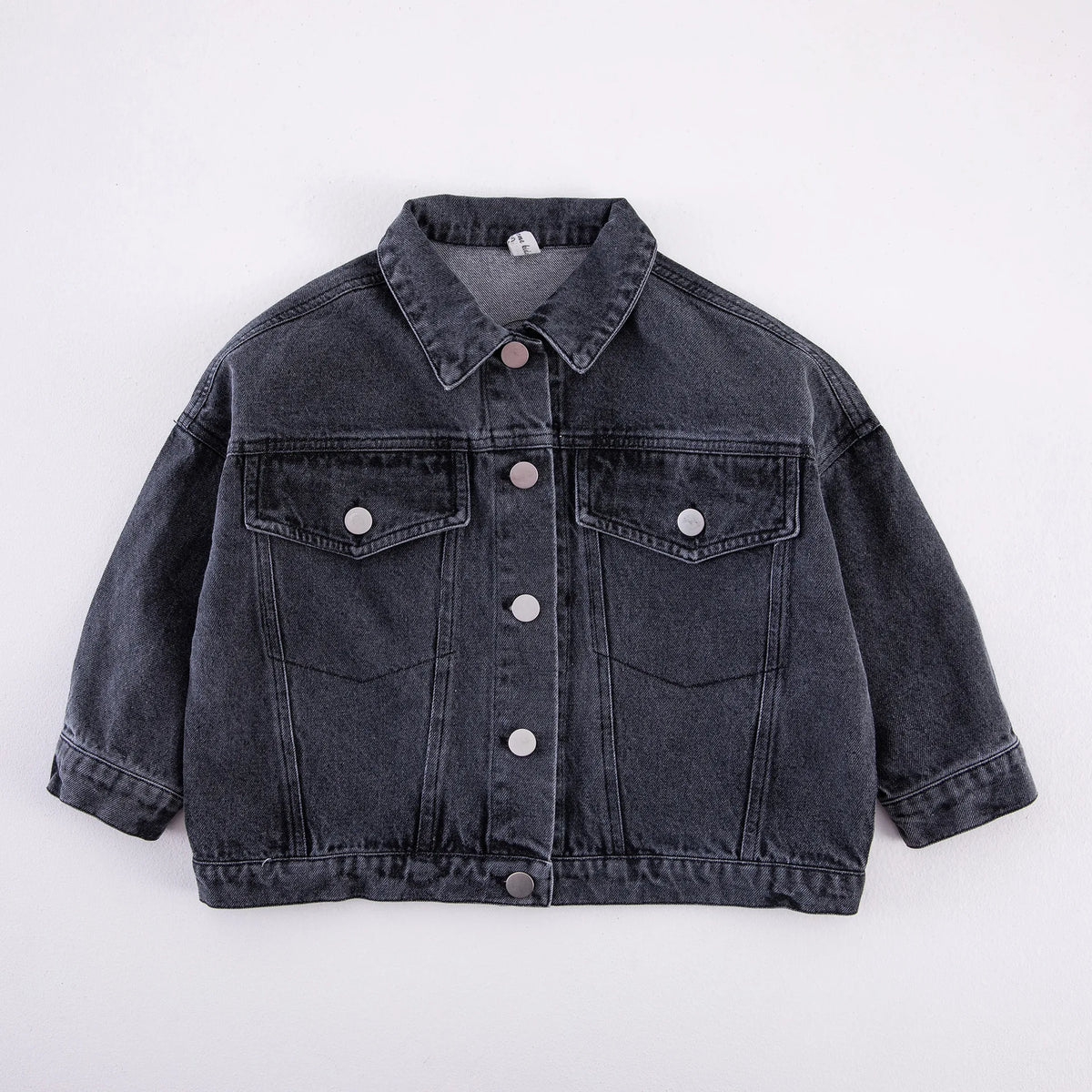 Spring Fall Boys and girls Casual All-match Denim Jackets 2-6 Years Kids Turn-down Collar Long Sleeve Coat Children Loose Tops