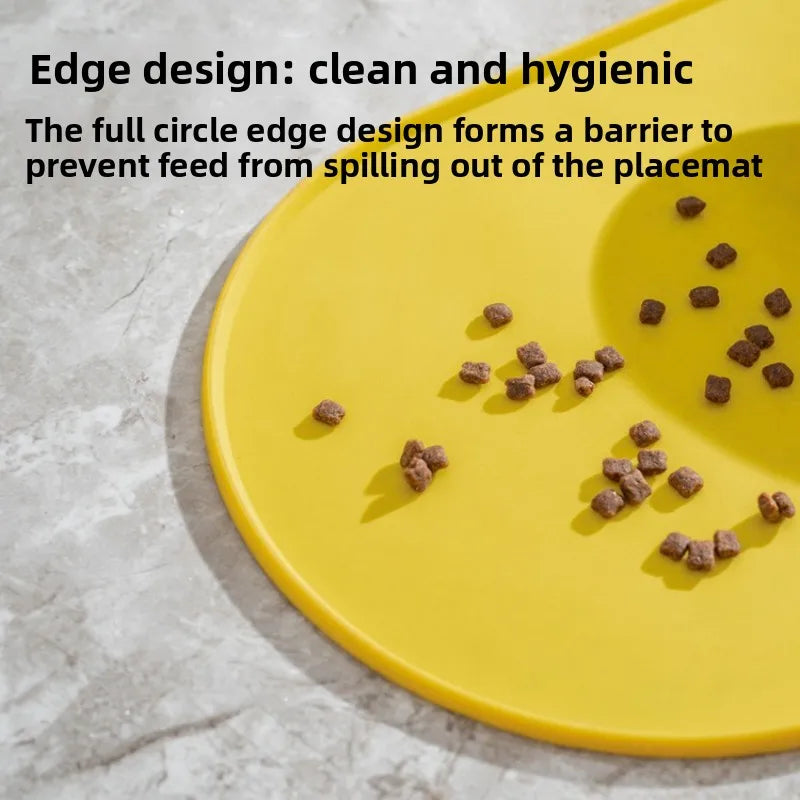 Cat Feeding Mat with Non-Slip Waterproof Design Pet Food Mat Compatible with Cat/Dog Bowls Multipet Households Dog Owners