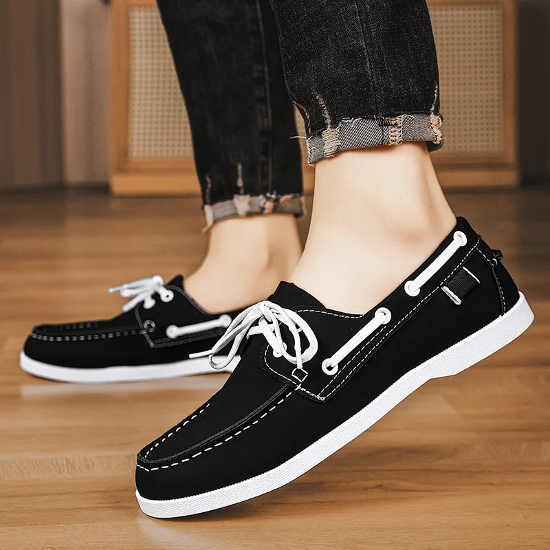 Men Loafers Design Boat Shoes PU Leather High Quality Comfortable Slip-On Soft Flat Versatile Trendy Driving Shoes Moccasins