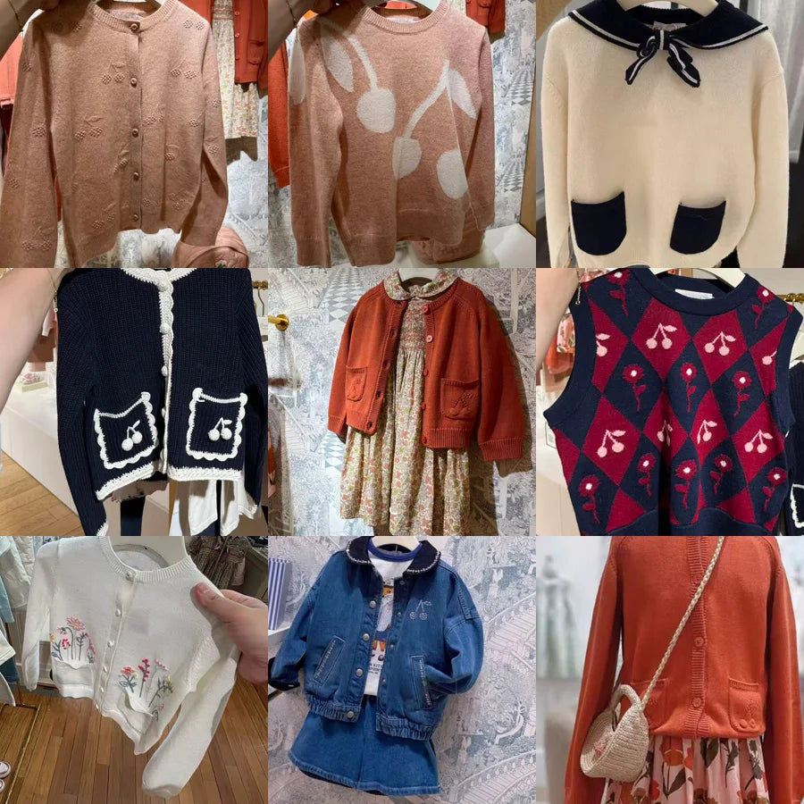 Pre-sale(ship September) 2026 Bp Autumn Winter Kids Sweater Baby Girl Clothes Cotton Wool Sweaters Kids Clothes Size 4-14y