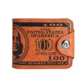 Men's Wallets with 100 US Dollar Pattern Hasp Male Leather Wallet with Zipper Card Holder Coin Pocket Purse Cartera Hombre