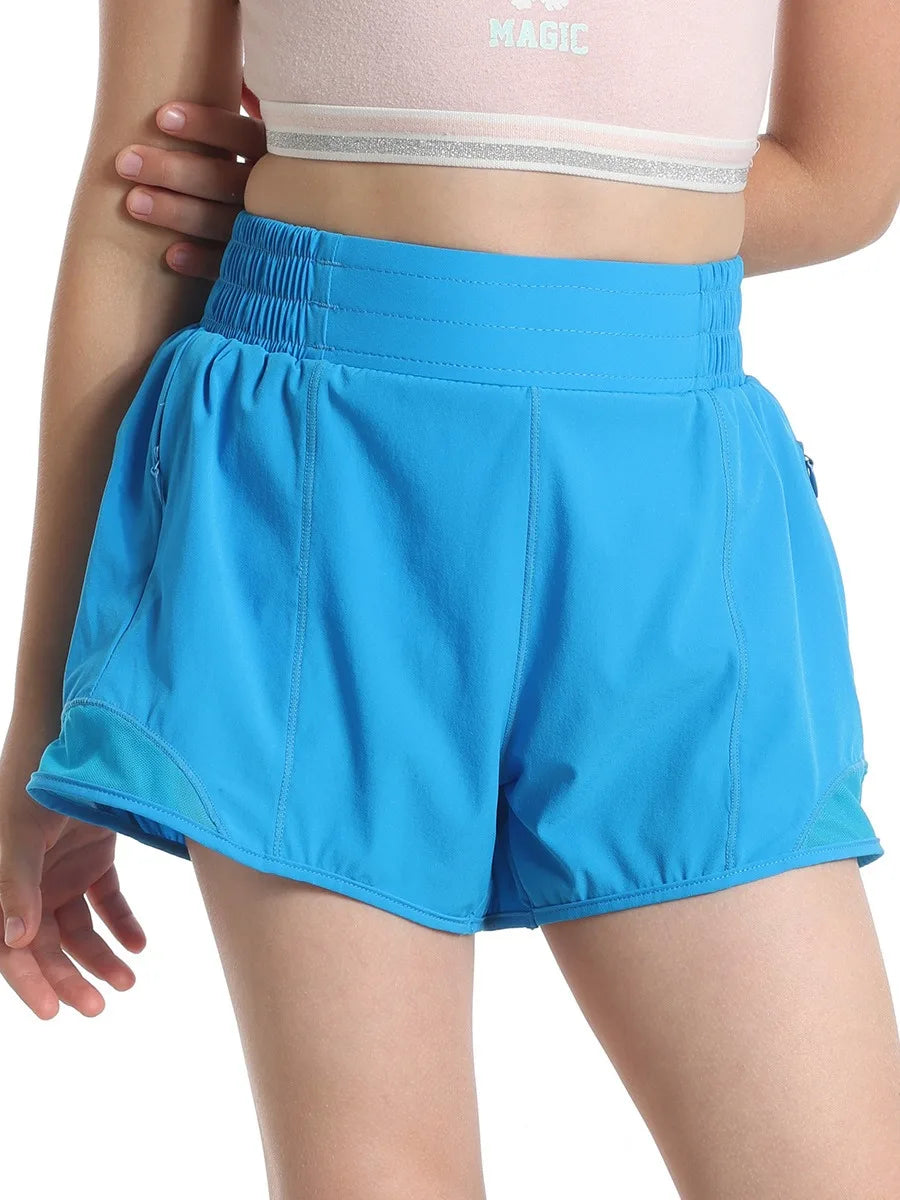 Children Shorts Light Weight Sports Shorts For Girls Breath Candy Color Baby Short Pants Kids Teen Girl Running Clothes Summer