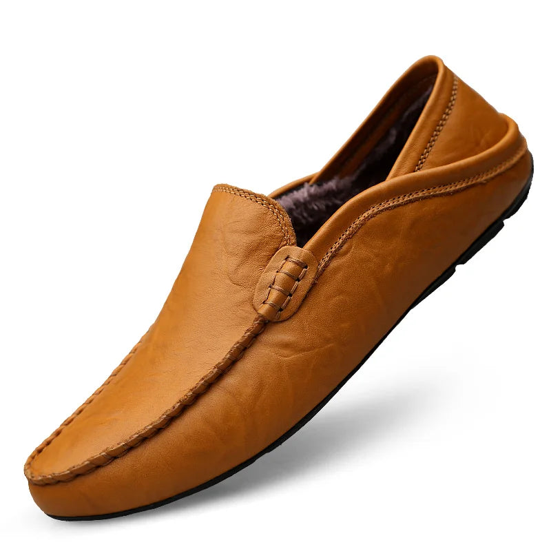 loafers shoes for  Men Casual Shoes Italian Brand Leather Loafer Slip on Men's Flats Male Driving Shoes Sneaker High-quality 、