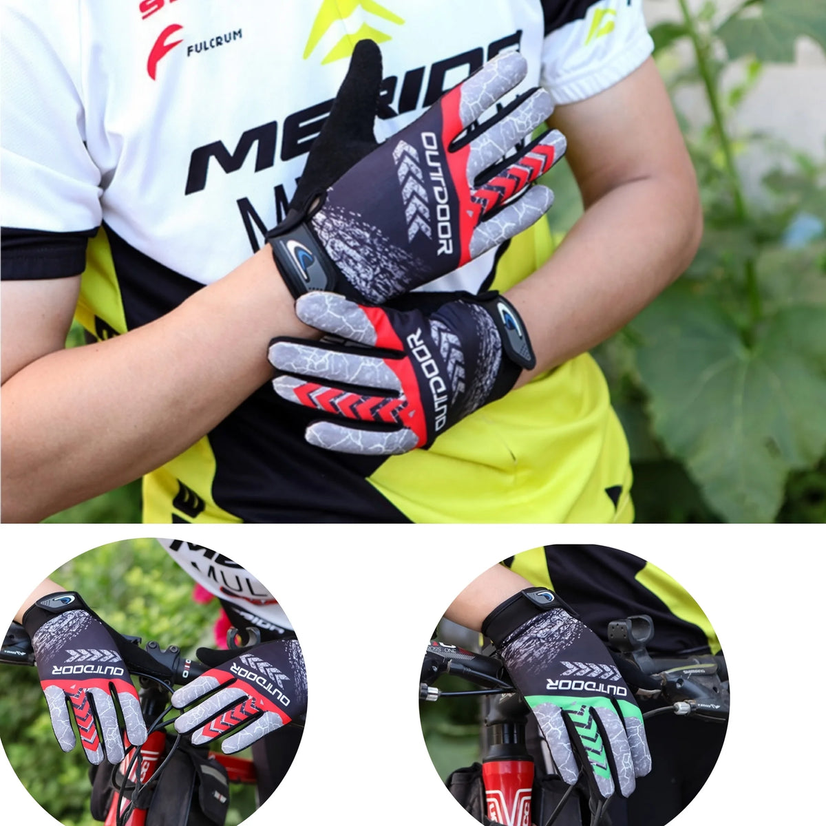 Men's Outdoor Sports Gloves - Breathable and Lightweight Design, with Adjustable Wrist Clasp, Providing Durable and Reinforced P