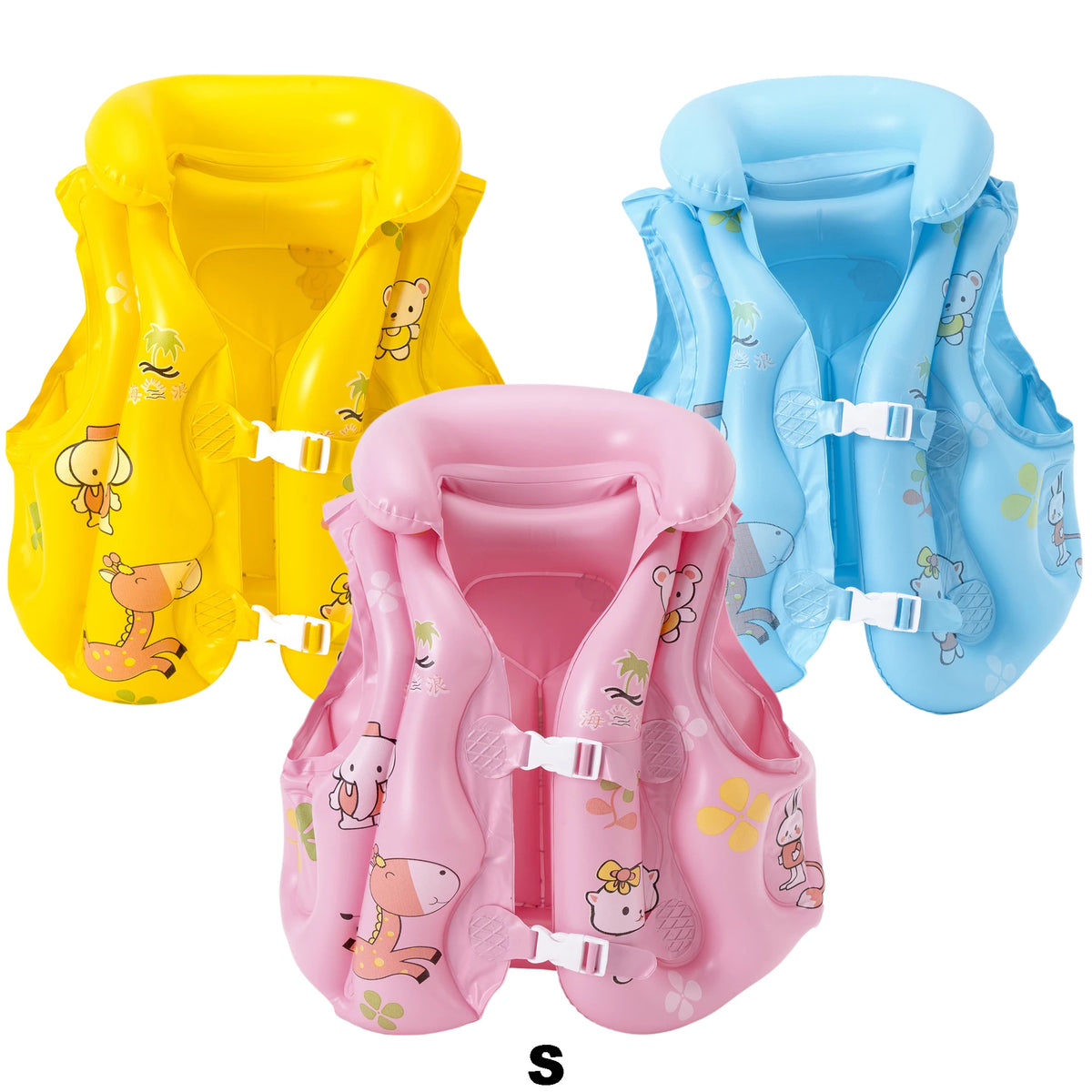 Children's Swimming Flotation Vest Inflatable Swimwear Adjustable Waistband Water Sports Swim Pool Swimsuit for Kids Boys Girls