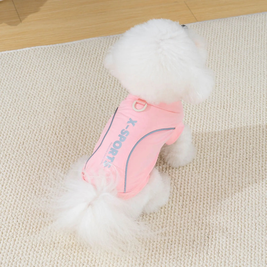 Pet Dog Shirt Summer Clothes for Small Medium Dogs Clothing Polyester Reflective Sports T-shirt Tank Top Puppy Cat Vest Yorkie