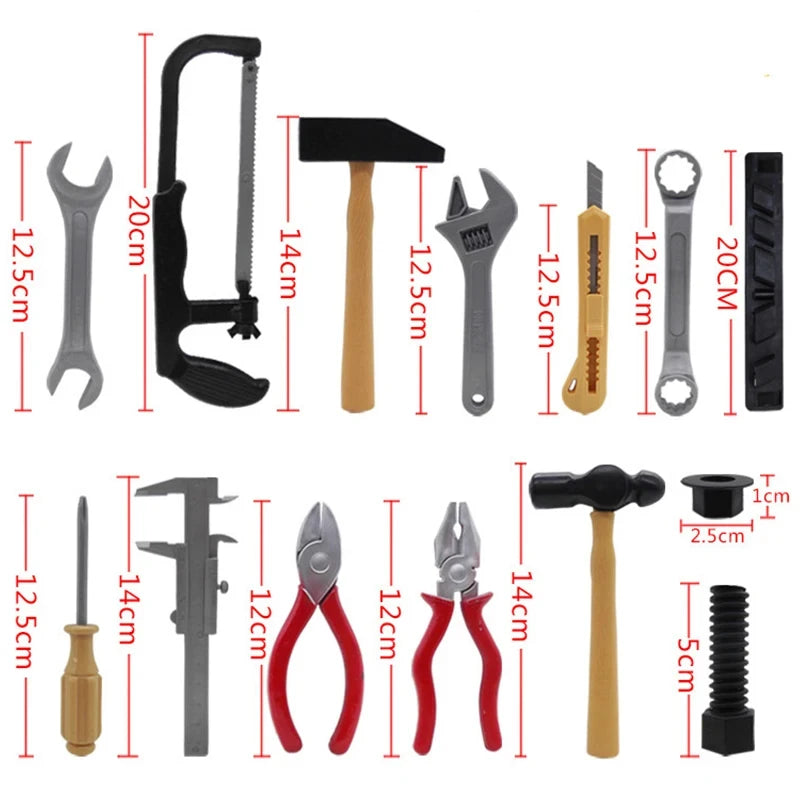 14pcs/set Kids Tool Set Toys Pretend Play Repair Construction Tool Kit for Toddlers Educational Learning Toys Boys Gift TMZ