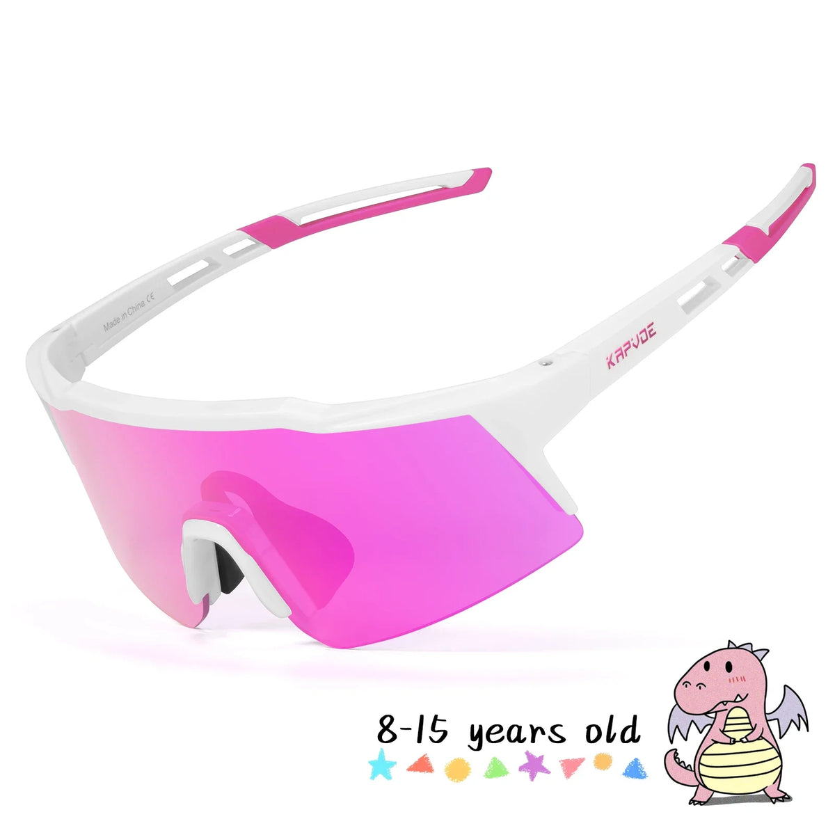 Kapvoe Kids Cycling Sunglasses Aged 8-15 Baseball Running Children Glasses UV400 Sports Riding Bicycle Glasses