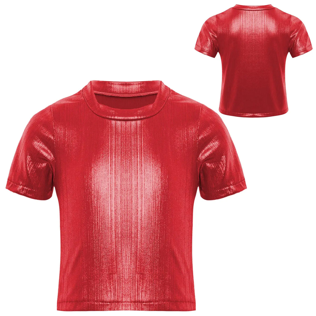 Children T-shirts Short Sleeve T-shirt Sparkling Sequins Tops Streetwear Girls Boy Jazz Dance Costume Kids Performance Clothes
