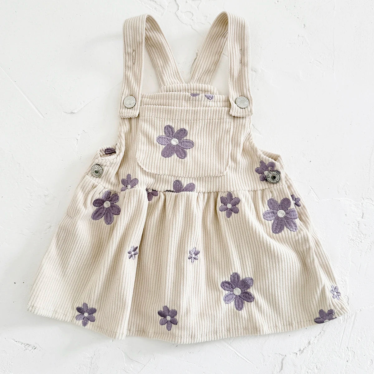 Toddler Infant Girls Denim Dresses Flowers Embroidery Strap Knee-Length Kids' Dresses One-piece 0-3 Years Overall Girl Clothes