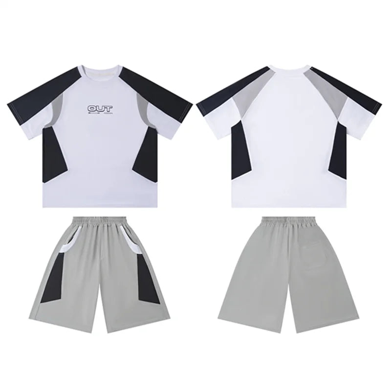 Children New Summer Sports Wear For Boys Quick-Drying T-shirt And Shorts Clothing Set Basketball Jersey Suit Kids Spoty Outfit